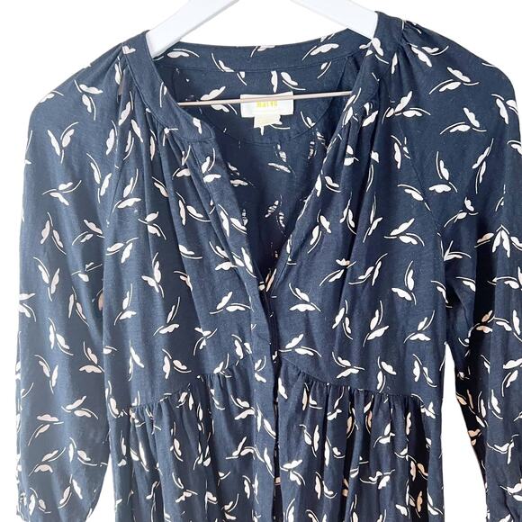 Anthropologie Maeve Butterfly Baby Doll Tunic y2k style Black White XS - Picture 3 of 10